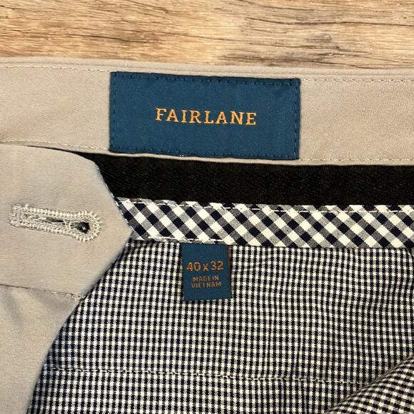 FAIRLANE Grey Straight Leg Flat Front Chino's Size 40 X 32 - Picture 4 of 10